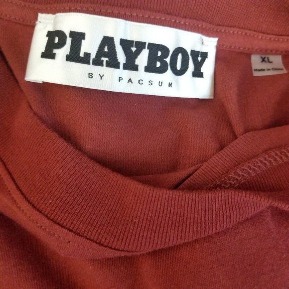 PLAYBOY Nuance Puffy Logo Crewneck Long-sleeved 100% Cotton T-shirt | PACSUN - Picture 5 of 5